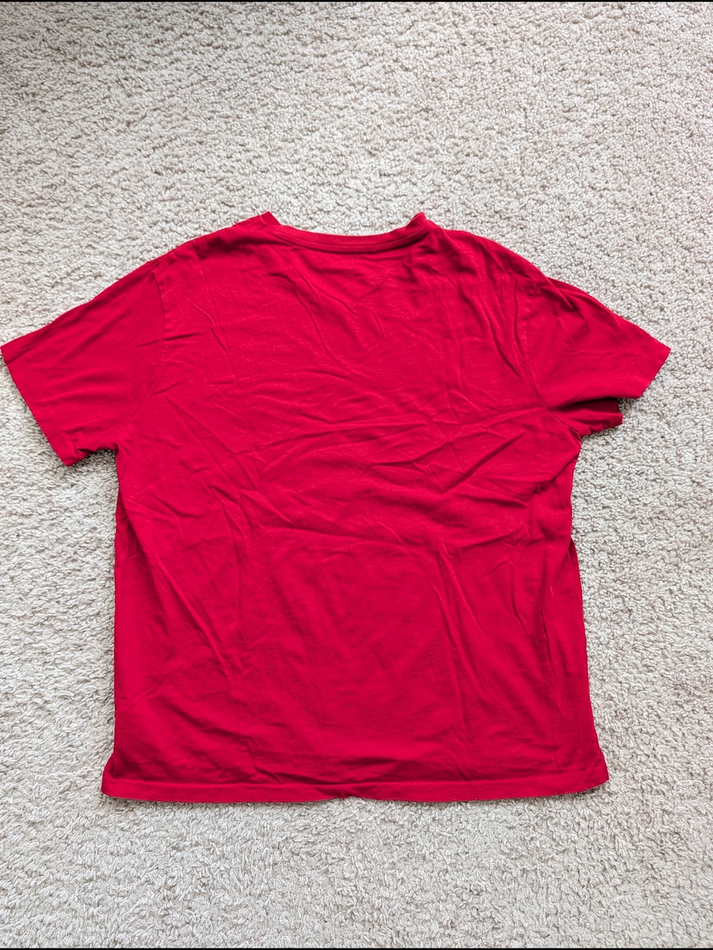 Polo Ralph Lauren Red Blue Pony V-Neck Cotton Short Sleeve Tee Size Large - Picture 2 of 8